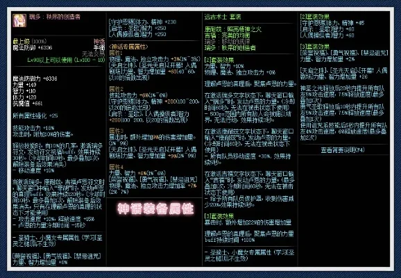 DNF100级神话装备详解及装备词典使用指南