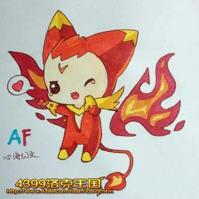 洛克王国火迪莫绘画教程：从轮廓到上色，一步步绘制可爱形象